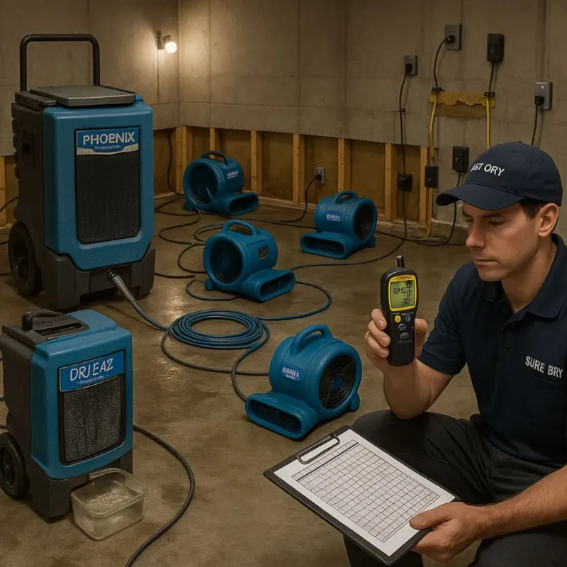 Structural Drying and Dehumidification process in Mitchellville, MD